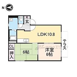 シャーメゾン・サンドルチェ 1階2LDKの間取り