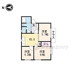 宝ハイツ8 1階3Kの間取り