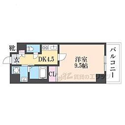 アスティムII 3階1Kの間取り