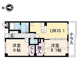 アンジュ 3階2LDKの間取り