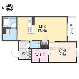 カーサ・ヴェルドール子育てグリーン 1階1LDKの間取り