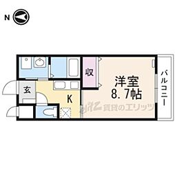 サンフォート堀 2階1Kの間取り