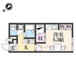 レオパレス大宮 1Kの間取図画像