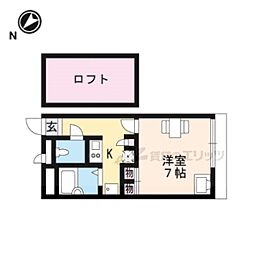 JR舞鶴線 東舞鶴駅 徒歩7分の賃貸アパート 3階1Kの間取り