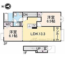 アイルー2 2LDKの間取図画像