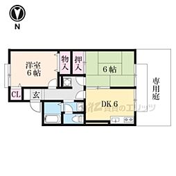 プリシェール姫髪 2DKの間取図画像