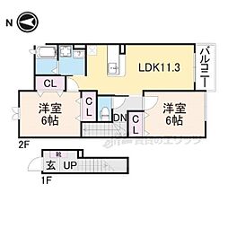 アン,ソレイユ 2LDKの間取図画像