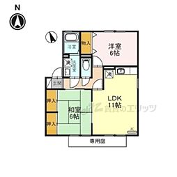 プランドールのぞみ 2LDKの間取図画像