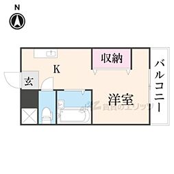 ハイツアルカディア ワンルームの間取図画像