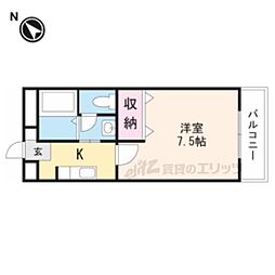 レスポワール 1Kの間取図画像