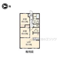 Cantis LazyII 2LDKの間取図画像