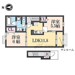 エスパシオ・エレガンテ 2LDKの間取図画像