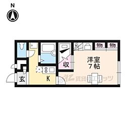 レオパレス大田野 1Kの間取図画像