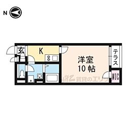 レオネクストTaKa2 1Kの間取図画像