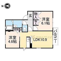 メゾンラッキービレッジ3 2LDKの間取図画像