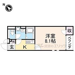 レオパレスイーストコート西村 1Kの間取図画像