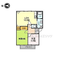 フレグランスMay-Be 2LDKの間取図画像