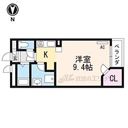 レオネクストイン園部 1Kの間取図画像