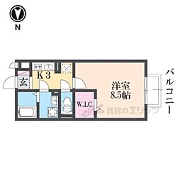 セントヒルズ 1Kの間取図画像