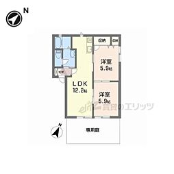 メゾングランドゥール2 2LDKの間取図画像
