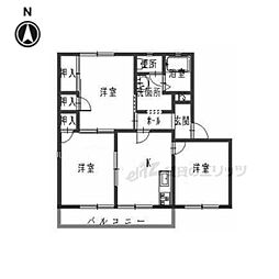 フレグランスタウンオオツキC 3Kの間取図画像