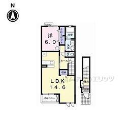 アウスレーゼ福知山 1LDKの間取図画像