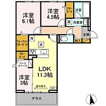 レクラン（L’ecrin）  ｜ 千葉県松戸市新松戸南3丁目（賃貸アパート3LDK・1階・62.93㎡） その2