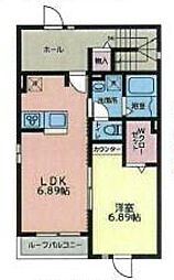 JR山手線 大塚駅 徒歩9分の賃貸アパート 2階1SLDKの間取り