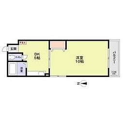 都営大江戸線 豊島園駅 徒歩1分の賃貸マンション 3階1DKの間取り