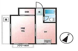 西武池袋線 桜台駅 徒歩1分の賃貸マンション 5階1DKの間取り