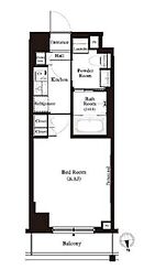 都営大江戸線 新江古田駅 徒歩5分の賃貸マンション 3階1Kの間取り