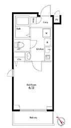JR埼京線 板橋駅 徒歩6分の賃貸マンション 4階1Kの間取り