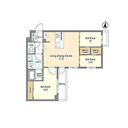 西武池袋線 中村橋駅 徒歩7分の賃貸マンション 3階3LDKの間取り