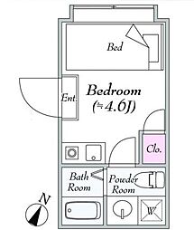 東京メトロ丸ノ内線 新大塚駅 徒歩8分の賃貸マンション 2階ワンルームの間取り