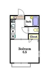 東京メトロ有楽町線 平和台駅 徒歩14分の賃貸マンション 2階1Kの間取り
