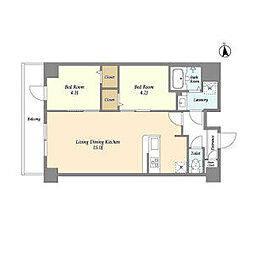 コンフォリア西尾久 7階2LDKの間取り