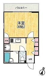 東京メトロ丸ノ内線 池袋駅 徒歩3分の賃貸マンション 2階1Kの間取り