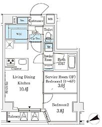 JR山手線 田端駅 徒歩9分の賃貸マンション 3階1SLDKの間取り