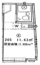 JR山手線 大塚駅 徒歩6分の賃貸アパート 2階ワンルームの間取り