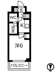都営三田線 板橋本町駅 徒歩5分の賃貸マンション 9階1Kの間取り