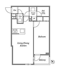 西武池袋線 桜台駅 徒歩9分の賃貸マンション 4階1LDKの間取り