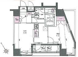 JR山手線 田端駅 徒歩12分の賃貸マンション 6階1LDKの間取り