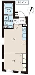 東武東上線 北池袋駅 徒歩3分の賃貸マンション 2階1LDKの間取り
