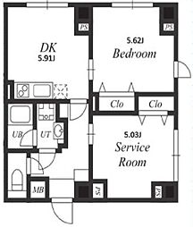 東京メトロ南北線 駒込駅 徒歩4分の賃貸マンション 2階1SDKの間取り