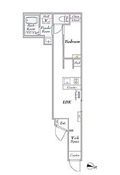 東京メトロ千代田線 西日暮里駅 徒歩5分の賃貸マンション 2階1LDKの間取り