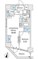 アイル王子ノルド 10階1LDKの間取り
