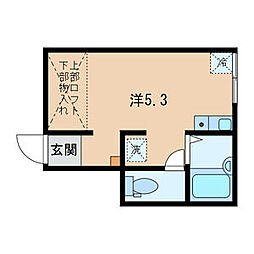 西武池袋線 大泉学園駅 徒歩9分の賃貸アパート 1階ワンルームの間取り