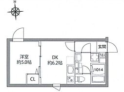 都営三田線 板橋本町駅 徒歩6分の賃貸マンション 4階1DKの間取り