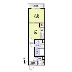 西武新宿線 東伏見駅 徒歩10分の賃貸アパート 3階1DKの間取り