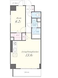 西武池袋線 桜台駅 徒歩2分の賃貸マンション 7階1LDKの間取り